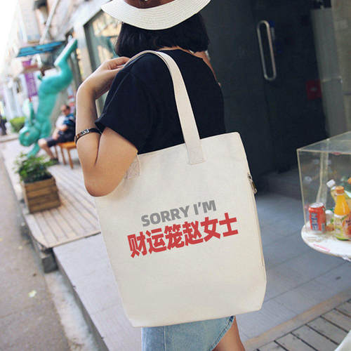 sorry财运笼赵福星高赵女士帆布包通勤包大容量托特包通勤单肩包