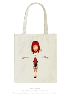 金智妮Jennie同款专辑ruby周边帆布包时尚单肩包应援手提购物袋