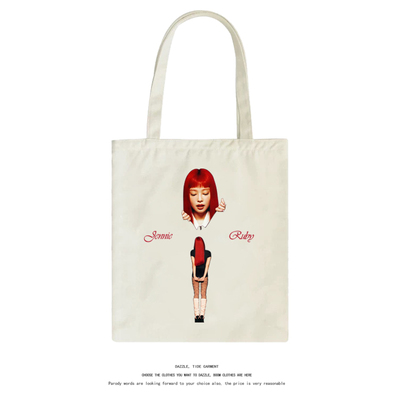 金智妮Jennie同款专辑ruby周边帆布包时尚单肩包应援手提购物袋