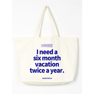 six month vacation帆布袋子单肩A3乐谱慵懒购物帆布包学生超大号