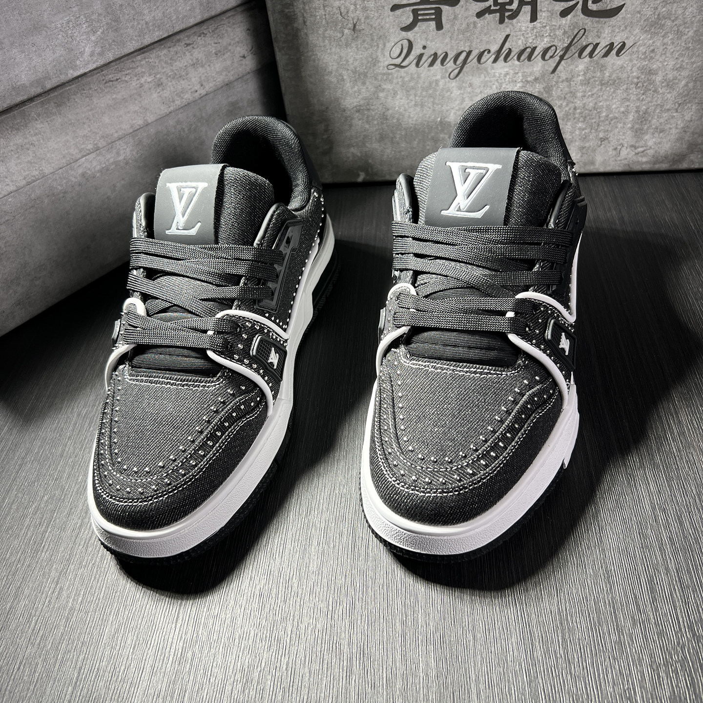 明星同款黑白色刺绣运动鞋水钻星星花朵帆布鞋潮人街拍休闲板鞋男,流行男鞋,休闲板鞋,淘宝优惠券,粉丝福利购,淘宝优惠卷