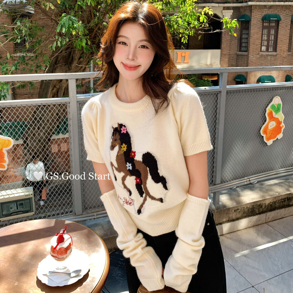 小马刺绣毛衣女GS.GOODSTART