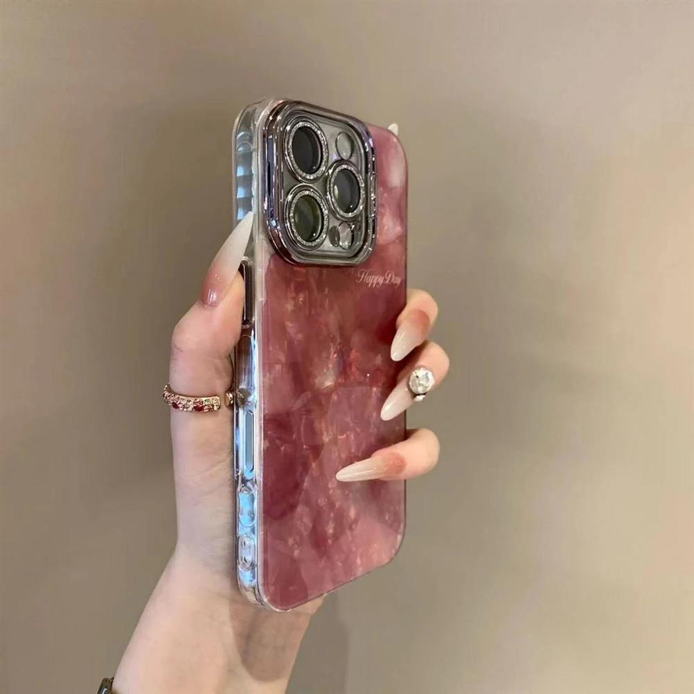 贝壳纹闪粉镜头支架适用苹