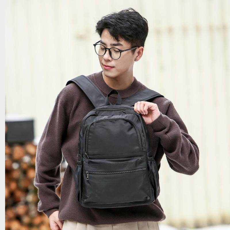 韩版双肩电脑背包多口袋轻便男包短途旅行背包随身休闲中学生书包