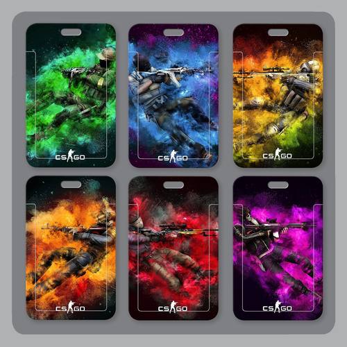 csgo游戏周边饭卡套男学生饭卡套校园卡工牌硬壳滑盖厂牌壳胸牌绳