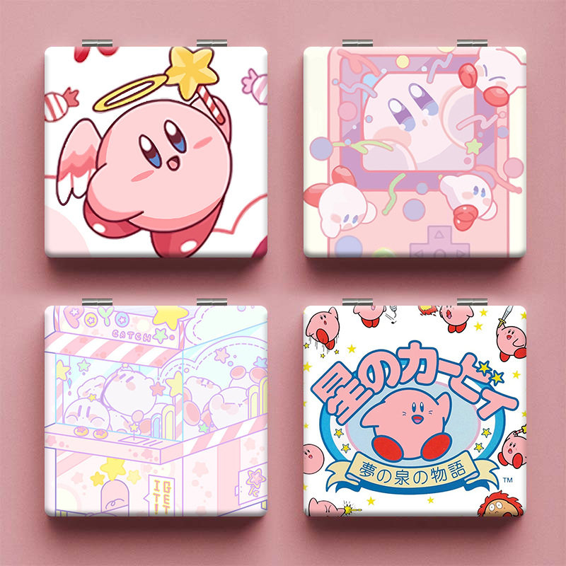 星之卡比可爱卡通学生便携双面折叠化妆小镜子随身迷你手持补妆镜