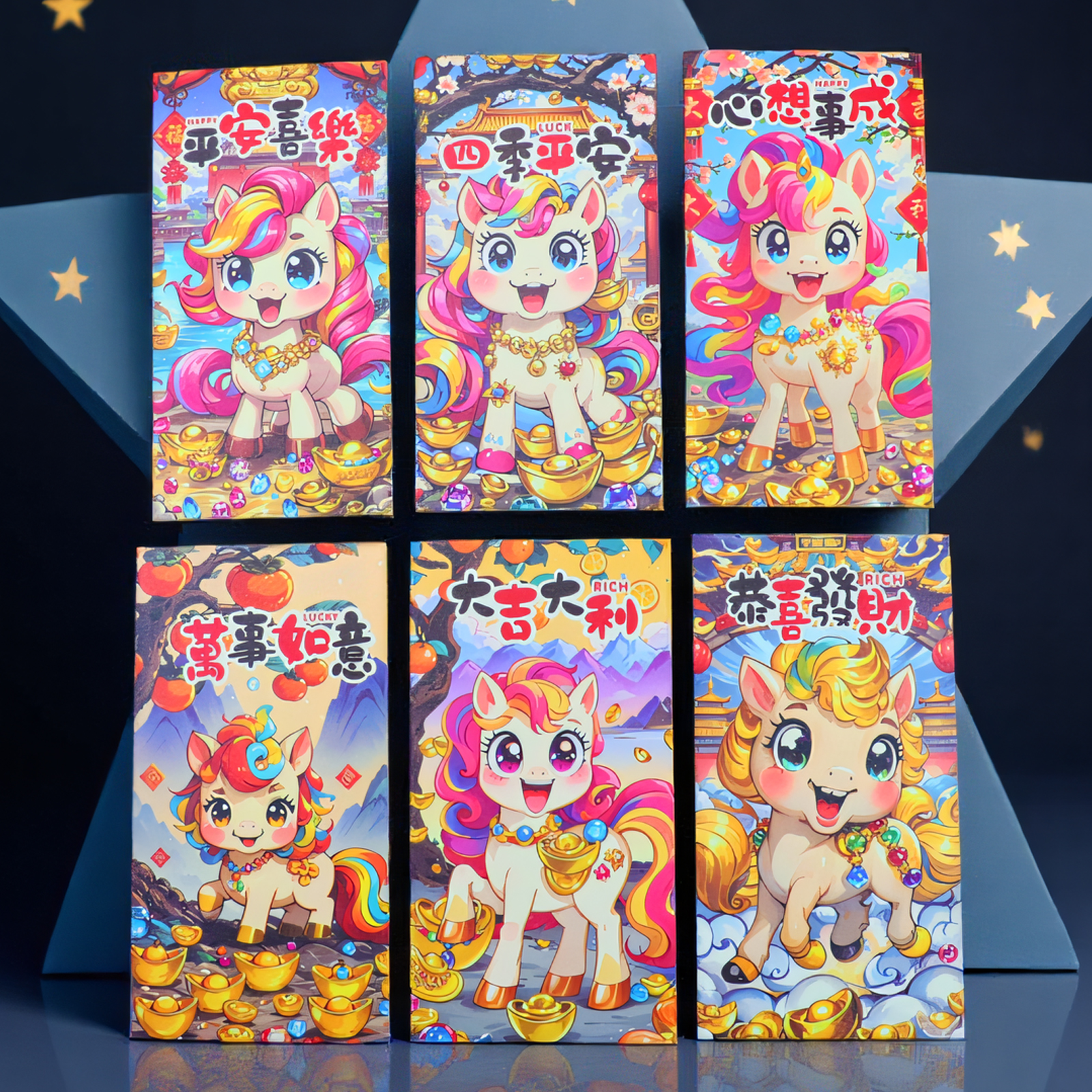 马年大吉大利新年快乐创意可爱生肖卡通马红包过年压岁钱利是封