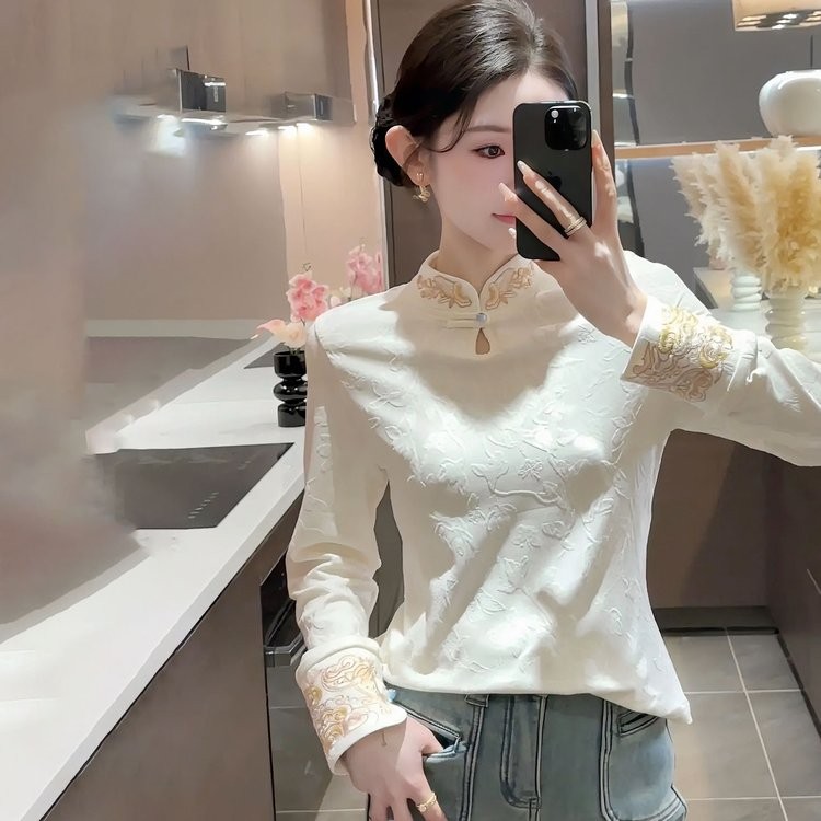 新中式国风打底衫女2025春秋新款