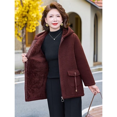 冬季加绒摇粒绒外套棉服加厚棉袄