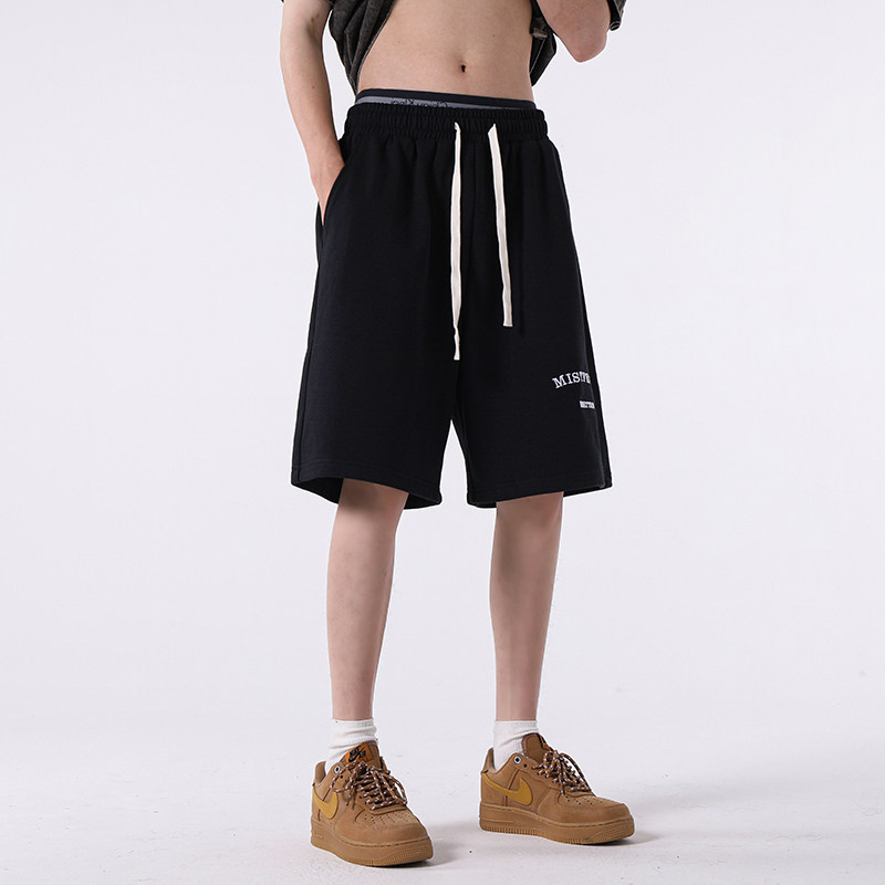 1009-S2046-P45-限价59刺绣字母短裤宽松直筒休闲五分裤夏季男士,男装休闲裤,四季星座1009