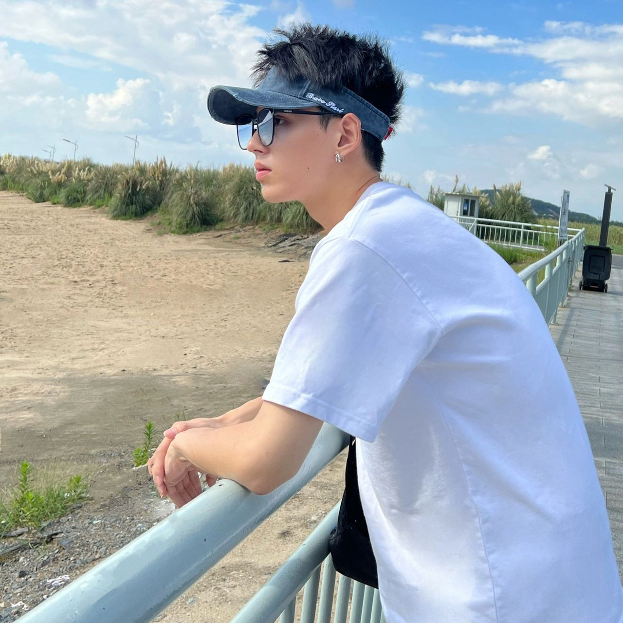 1009-932366-P21-限价39230克精梳棉双纱棉白色短袖T恤宽松纯色,男装T恤,四季星座1009