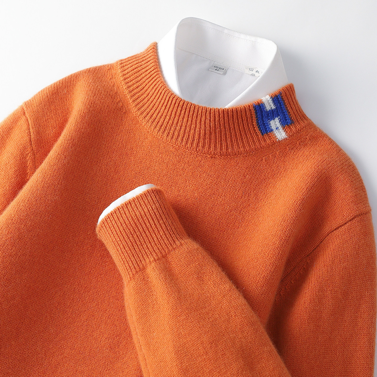 青少年羊绒衫男初中高中大学生加厚青年羊毛衫半高领打底针织毛衣