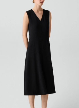 女士三醋酸时尚赫本风V领显瘦吊带连衣裙（1913）