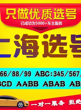 沪A沪B沪D上海车牌选号汽车新车新能源蓝牌绿牌12123车牌号选号