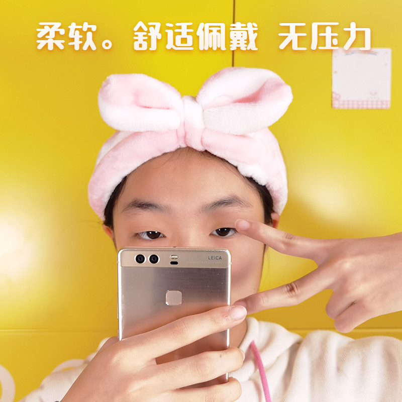 束发带女洗脸发箍无痕加宽化妆可爱简约头巾儿童洗面漱防滑不勒头