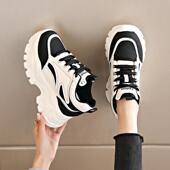 女士内增高8CM休闲鞋 运动鞋 坡跟小个子厚底老爹鞋 百搭春夏爆款