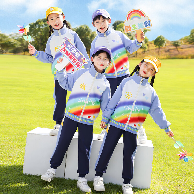 小学生校服春秋儿童班服彩虹外套春季幼儿园园服两件套一年级图片