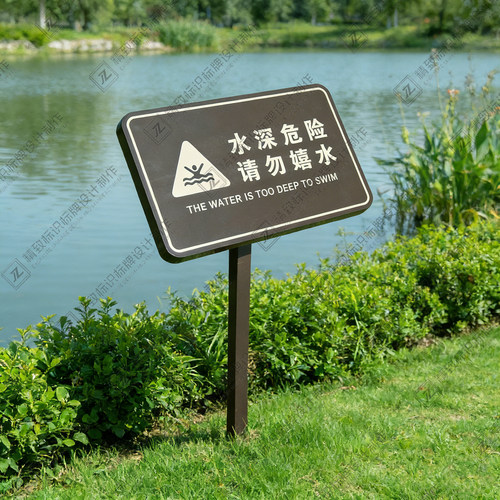 水深危险插地牌警示牌禁止攀爬防溺水温馨提示牌斜面请勿靠近标识