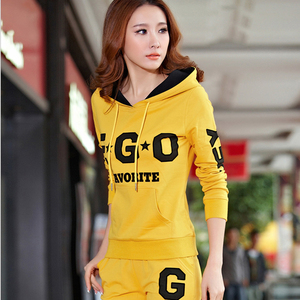 休闲卫衣运动服套装女春秋季长袖薄款两件套2021新款韩版一套衣服