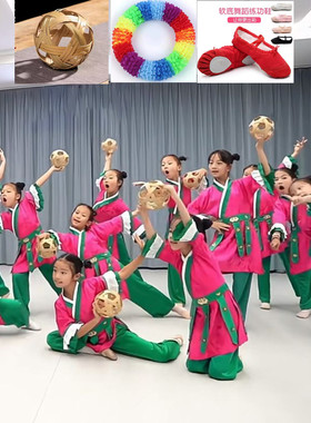 蹴鞠舞蹈服装儿童群舞演出服六一汉服女童宋朝仕女图舞蹈服表演服