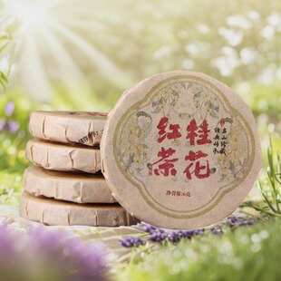 云南桂花红茶 合昌轩小饼茶凤庆滇红茶 花香甜润小薄片浓香型红茶