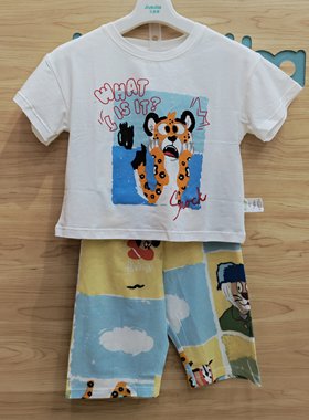 久岁半伴品牌短袖七分裤家居套装舒适柔软专柜正品