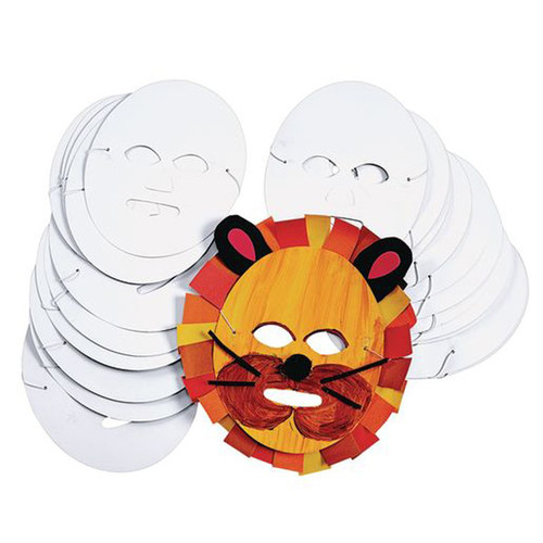 儿童白卡纸涂鸦面具树叶花朵眼罩