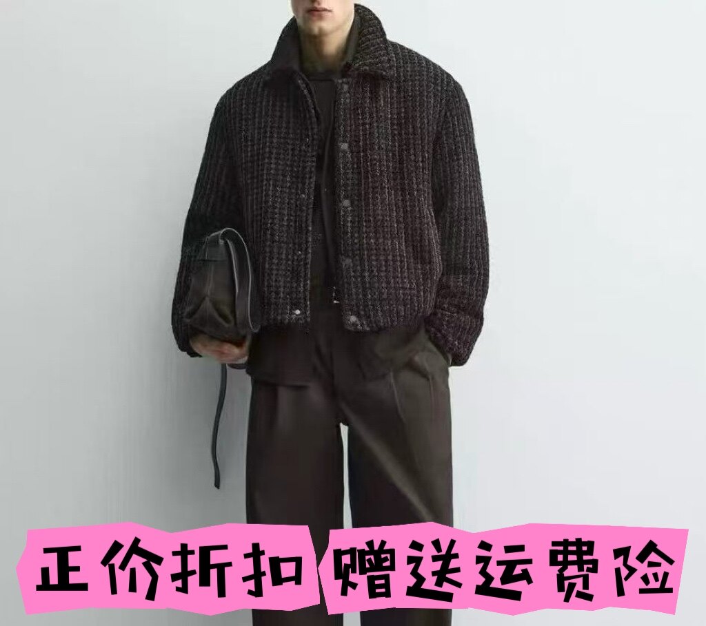 正价折扣2026冬季新男 格纹棉衣