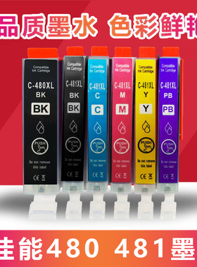 适用佳能480 481打印机墨盒TS704 TS6140 8140 9140 TR7540 8540
