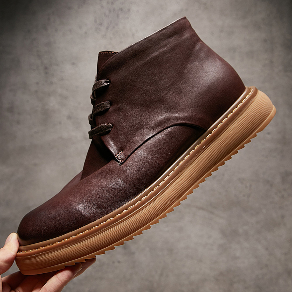 欧洲站秋冬季新款高帮男鞋真皮英伦复古加绒马丁靴男厚底工装短靴,流行男鞋,马丁靴,淘宝优惠券,粉丝福利购,淘宝优惠卷