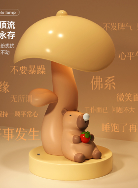 可爱卡皮巴拉台灯摆件卧室床头装饰小夜灯送女生乔迁新居生日礼物