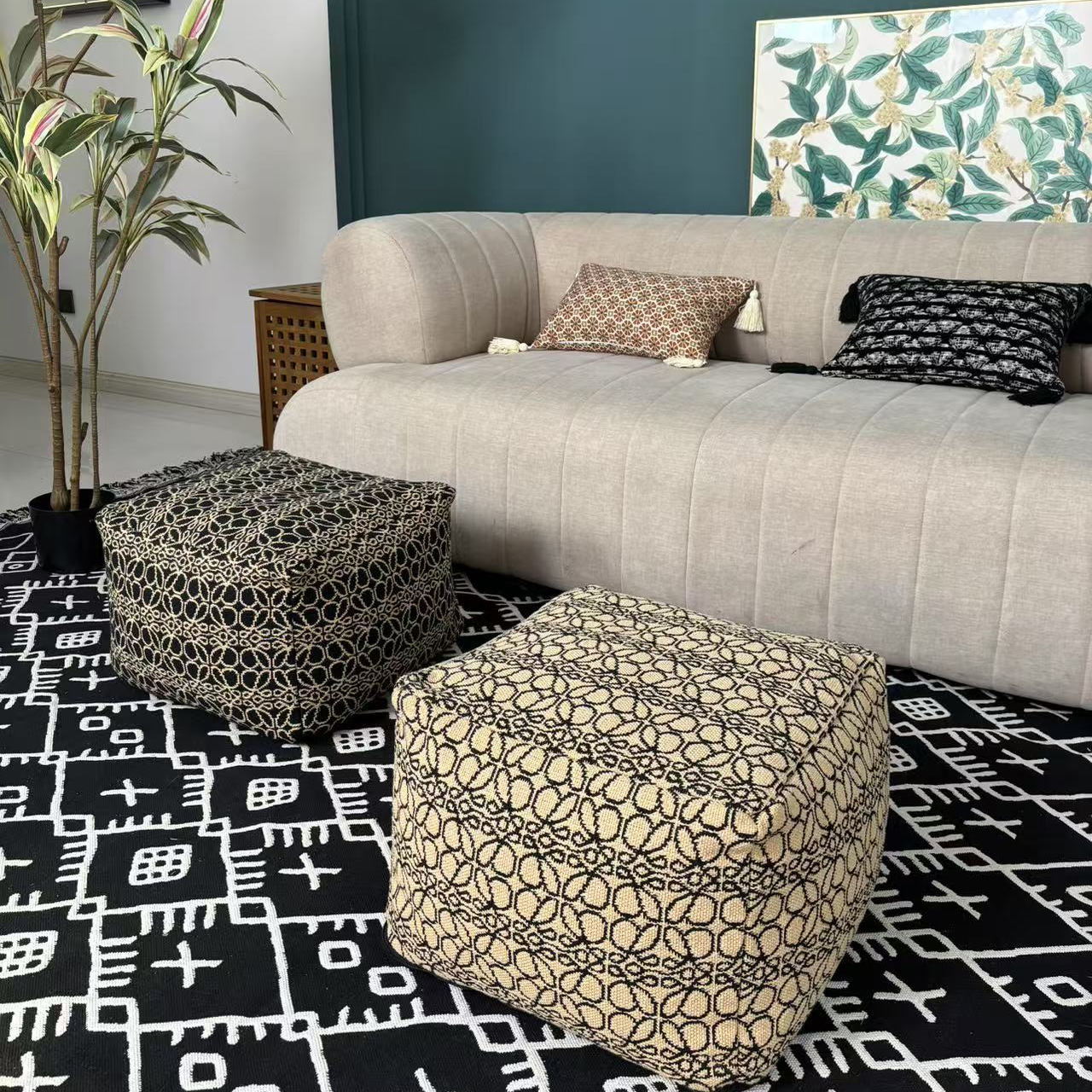 编织墩子收纳坐墩旧衣服填充懒人