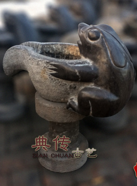 仿古石雕青石金蟾流水喷泉摆件