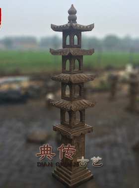 仿古雕塑石灯塔照明镂空园林景观