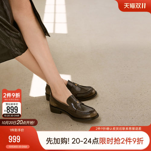 73hours乐福鞋粗跟英伦风小皮鞋