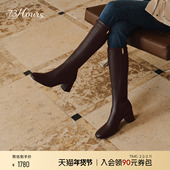 73hours女鞋 靴子瘦瘦靴 高跟长筒靴英伦风时装 蒙马特2025冬季 新款