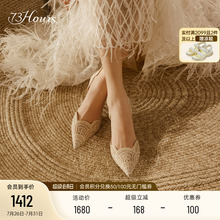孙乐言同款73hours女鞋蔷薇少女25春秋新款蕾丝高跟鞋女凉鞋婚鞋