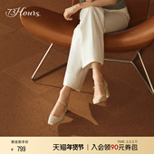 复古粗跟单鞋 73hours女鞋 法式 方头玛丽珍高跟鞋 Marie2025春季 新款