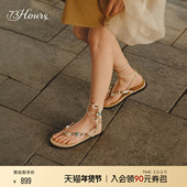 73hours女鞋 罗马凉鞋 糖果罐子2025夏季 波西米亚风外穿夹脚凉拖鞋