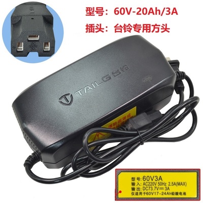 原装正品台铃电动电瓶车充电器48V12AH2060V64V72V2A3A云插头锂电