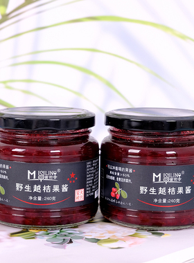 蜜司令野生越桔果酱大兴安岭特产越橘酱多果粒女士早餐酱240g瓶装