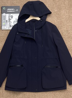 水木工芳品牌货-连帽风衣宽松显瘦-纯色简约-长袖风衣6034