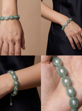 新中式东陵玉天然珍珠手链