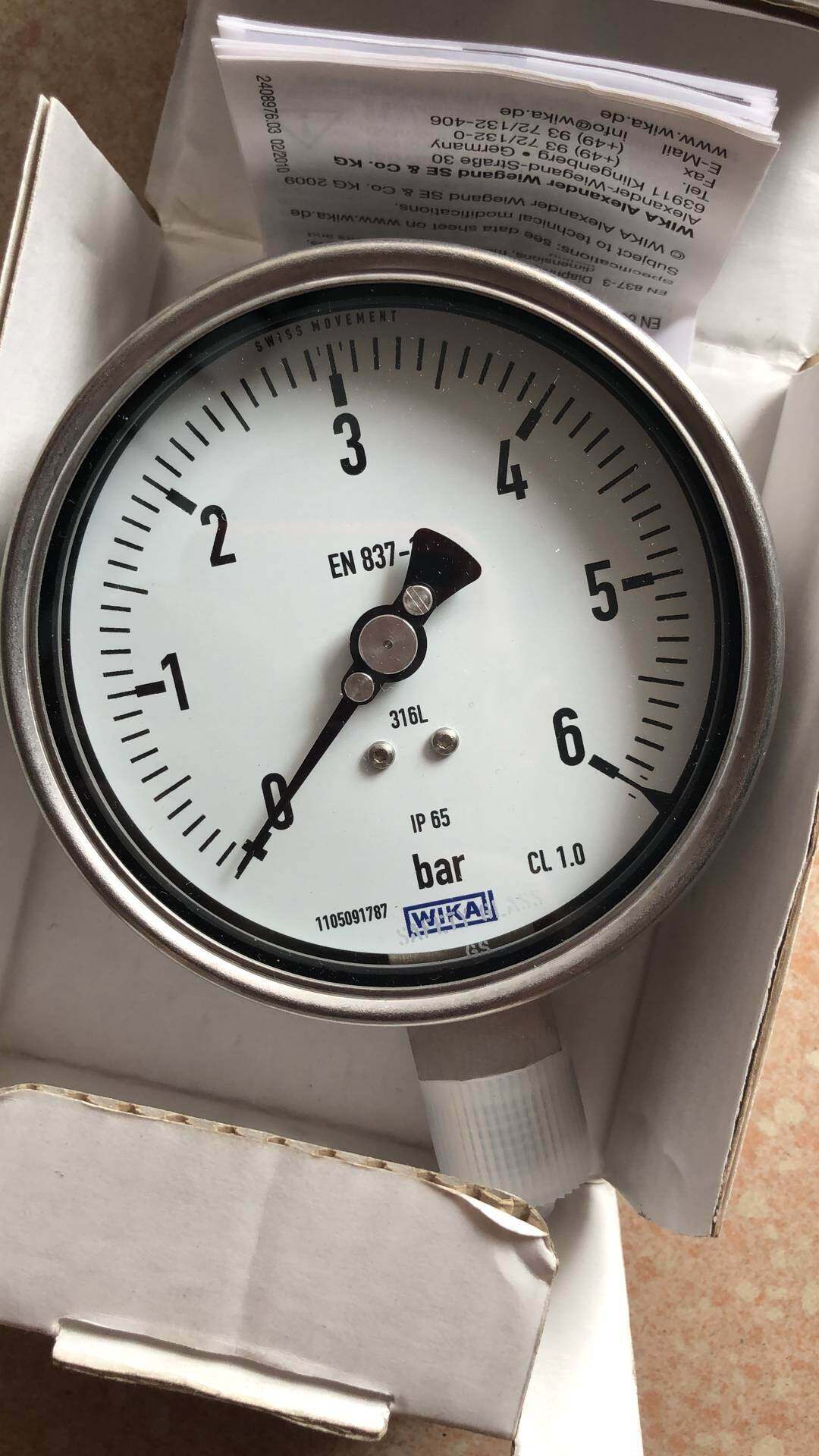 wika 威卡 232.50.100 6 bar g1/2b 7569786 实拍询价