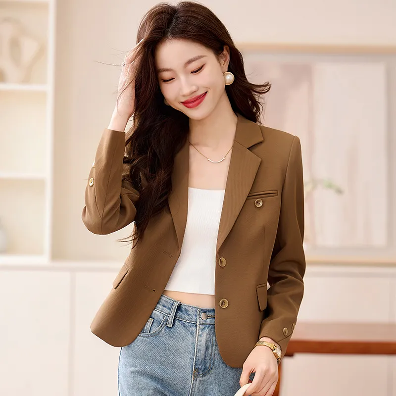 休闲短款西装外套女2024春秋季新款小个子今年流行爆款西服短上衣