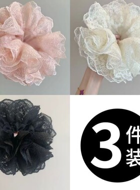 手工蕾丝多层花朵头绳女2026年新款优雅大肠发圈刺绣头花