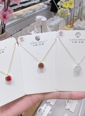 简约玫瑰切圆形吊坠项链女精美个性时尚设计感锁骨链送闺蜜礼物