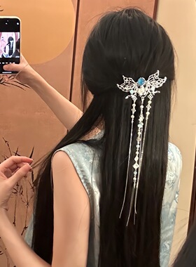 「银鸾和鸣」民族风超仙蝴蝶流苏发夹女士新中式国风发饰汉服头饰