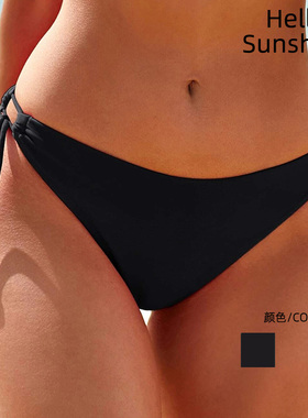 新款游泳衣女欧美性感bikini比基尼单件仅泳裤性感黑色泳装罩衫