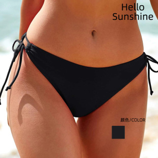 罩衫 性感黑色泳装 游泳衣女欧美性感bikini比基尼单件仅泳裤 新款